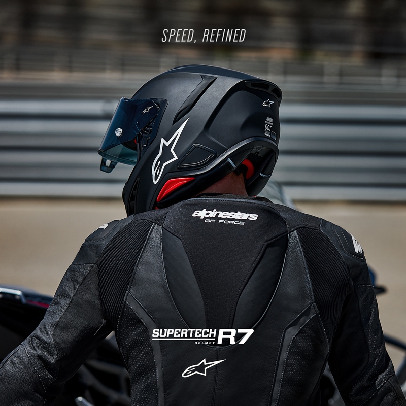 Casco integrale da moto Alpinestars S-R7 Solid nero opaco