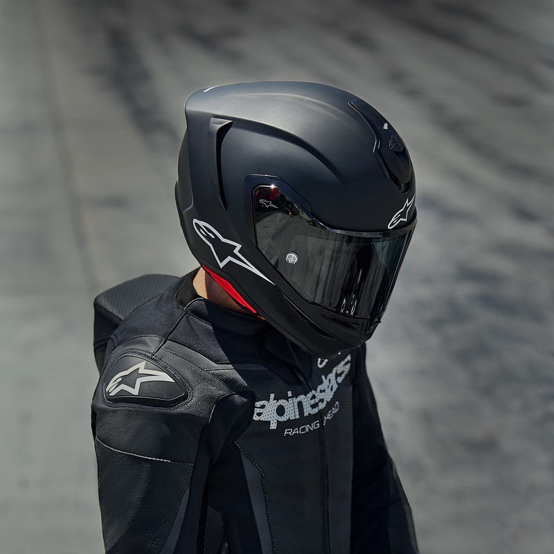 Casco integrale da moto Alpinestars S-R7 Solid nero opaco