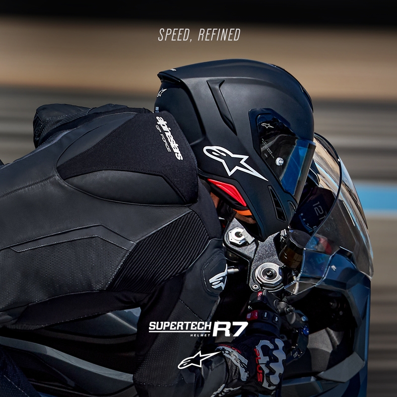 Casco integrale da moto Alpinestars S-R7 Solid nero opaco