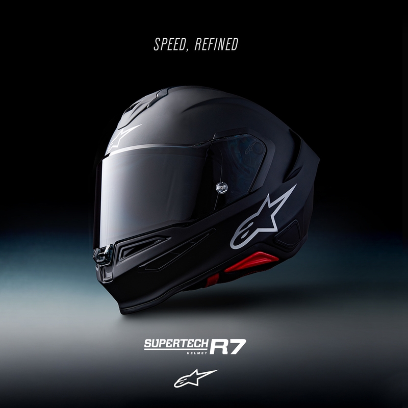 Casco integrale da moto Alpinestars S-R7 Solid nero opaco