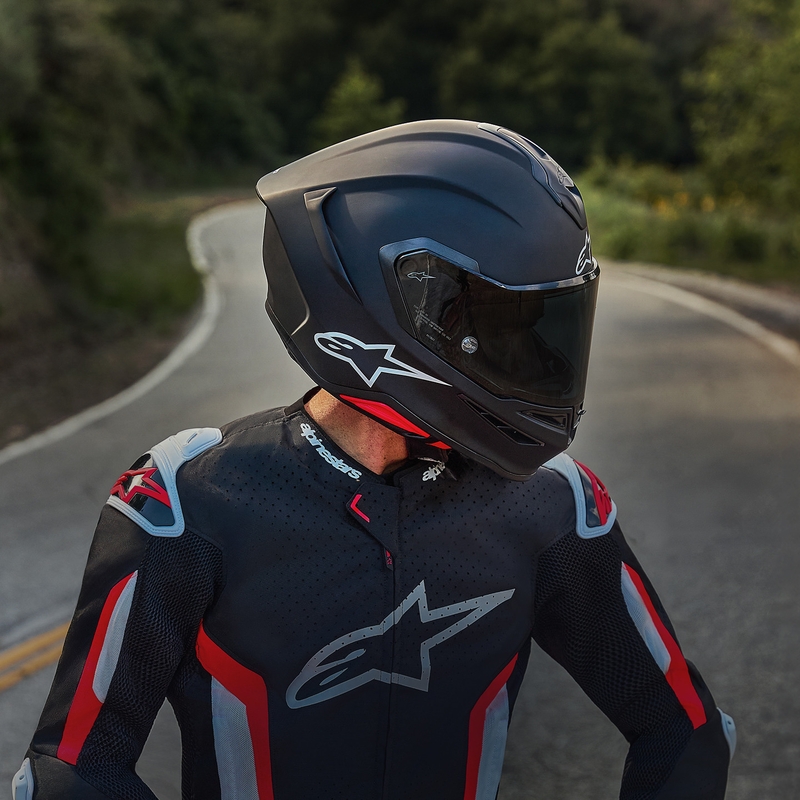 Casco integrale da moto Alpinestars S-R7 Solid nero opaco