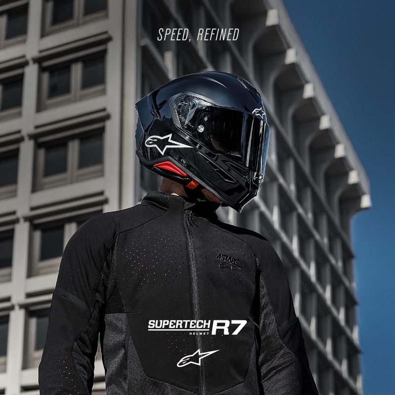 Casco integrale da moto Alpinestars S-R7 Solid nero