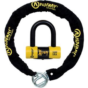Lucchetto a disco AUVRAY X-Lock con catena 120 cm nero-giallo