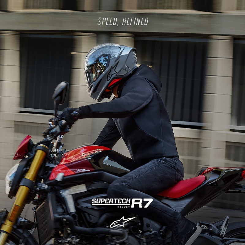 Casco integrale da moto Alpinestars S-R7 Solid grigio
