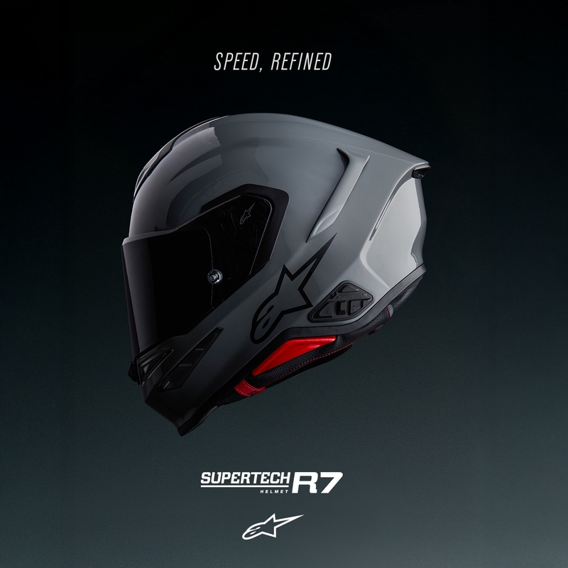 Casco integrale da moto Alpinestars S-R7 Solid grigio