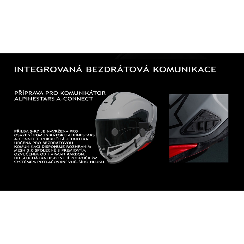 Casco integrale da moto Alpinestars S-R7 Solid grigio