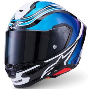 Casco integrale da moto Alpinestars S-R7 Zeal nero-blu-rosa fluo-bianco