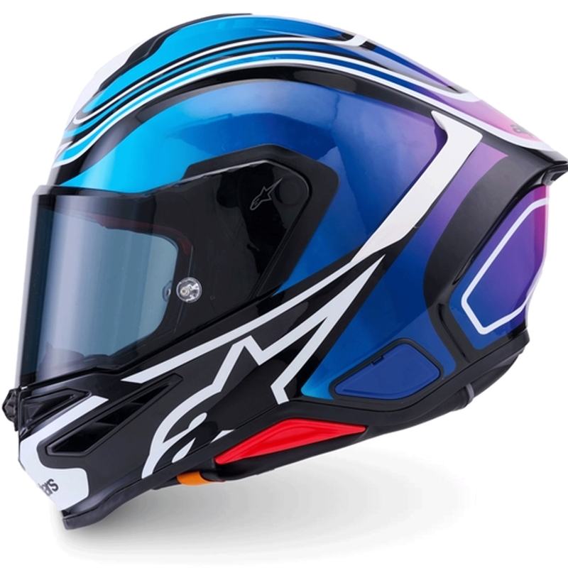 Casco integrale da moto Alpinestars S-R7 Zeal nero-blu-rosa fluo-bianco
