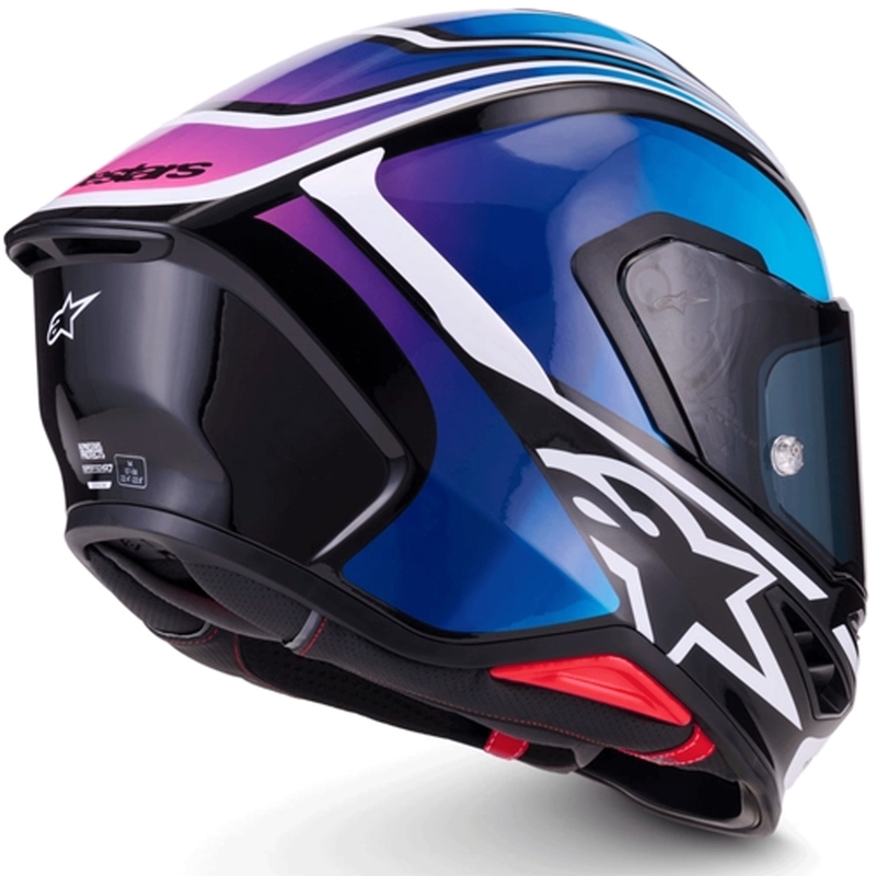 Casco integrale da moto Alpinestars S-R7 Zeal nero-blu-rosa fluo-bianco
