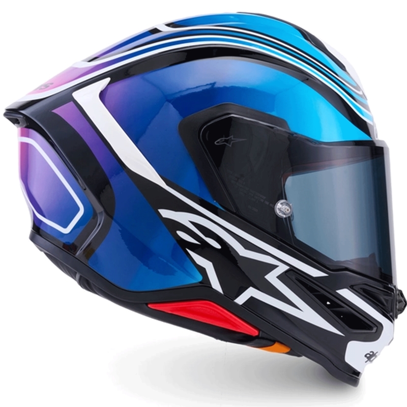 Casco integrale da moto Alpinestars S-R7 Zeal nero-blu-rosa fluo-bianco