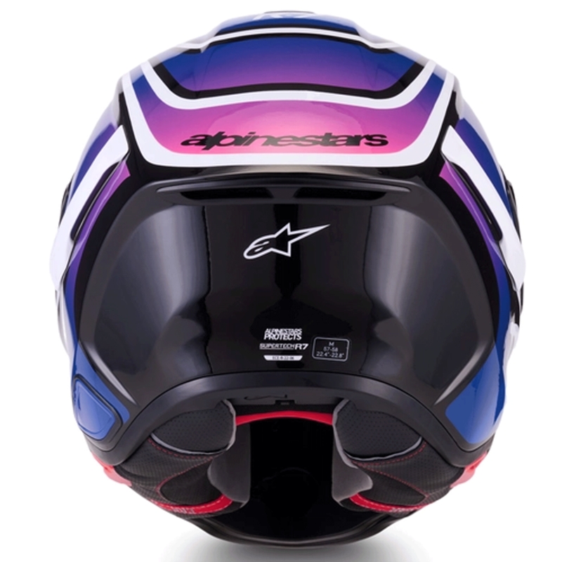 Casco integrale da moto Alpinestars S-R7 Zeal nero-blu-rosa fluo-bianco