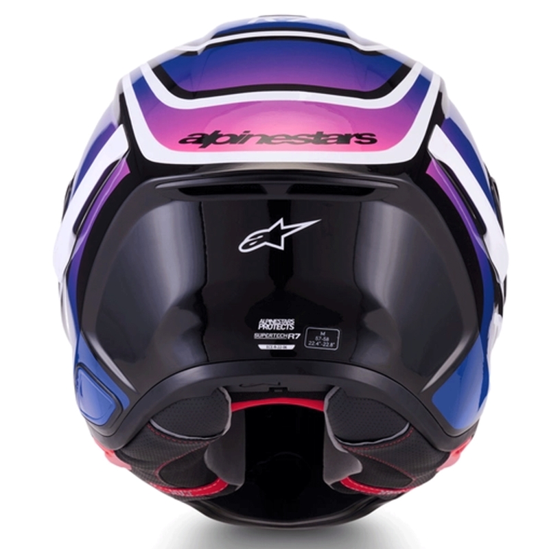 Casco integrale da moto Alpinestars S-R7 Zeal nero-blu-rosa fluo-bianco