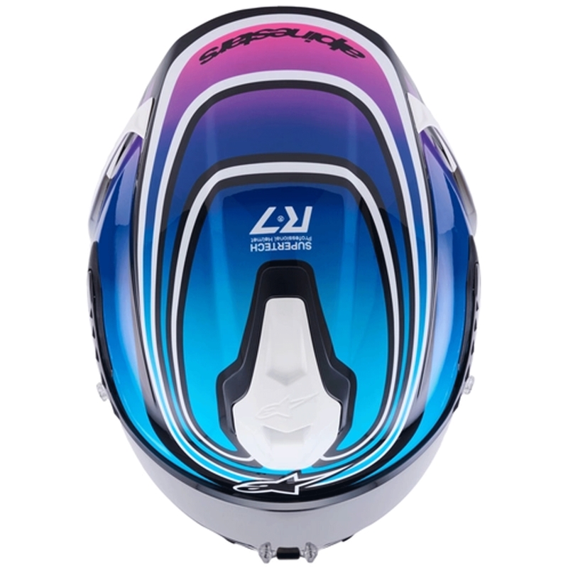 Casco integrale da moto Alpinestars S-R7 Zeal nero-blu-rosa fluo-bianco