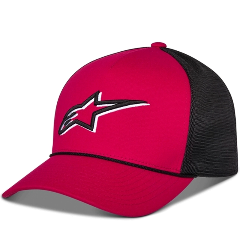Cappellino da camionista Alpinestars Ageless Shadow rosso-nero