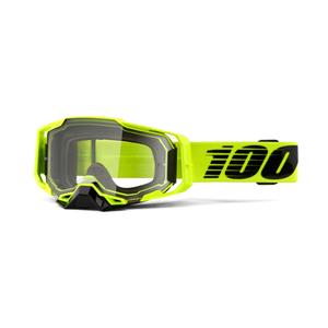Occhiali da motocross 100% ARMEGA Nuclear Giallo agrumi (plexi trasparente)