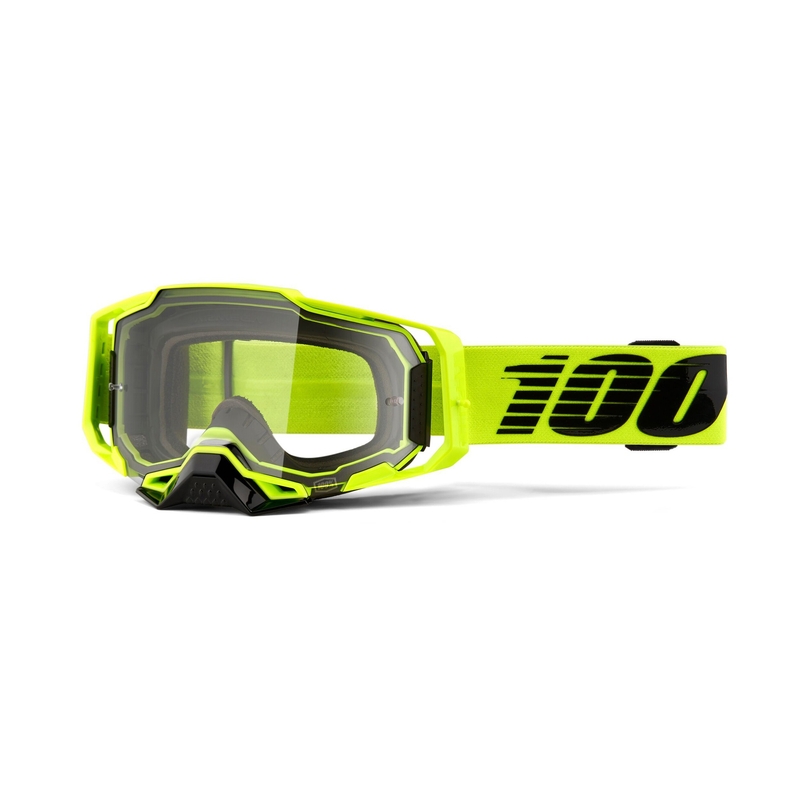 Occhiali da motocross 100% ARMEGA Nuclear Giallo agrumi (plexi trasparente)