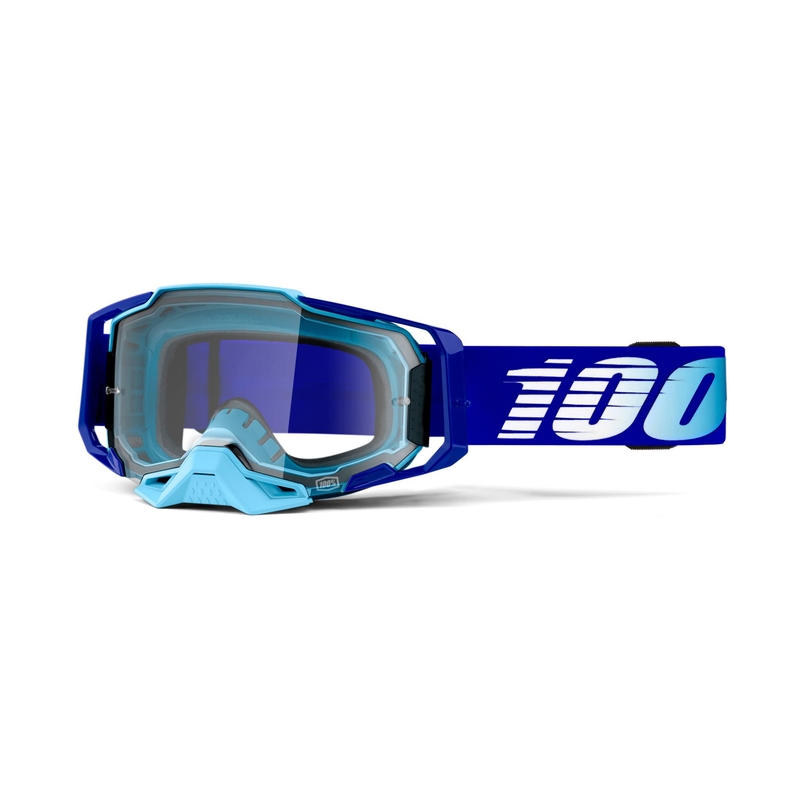 Occhiali da motocross 100% ARMEGA blu reale (plexi trasparente)