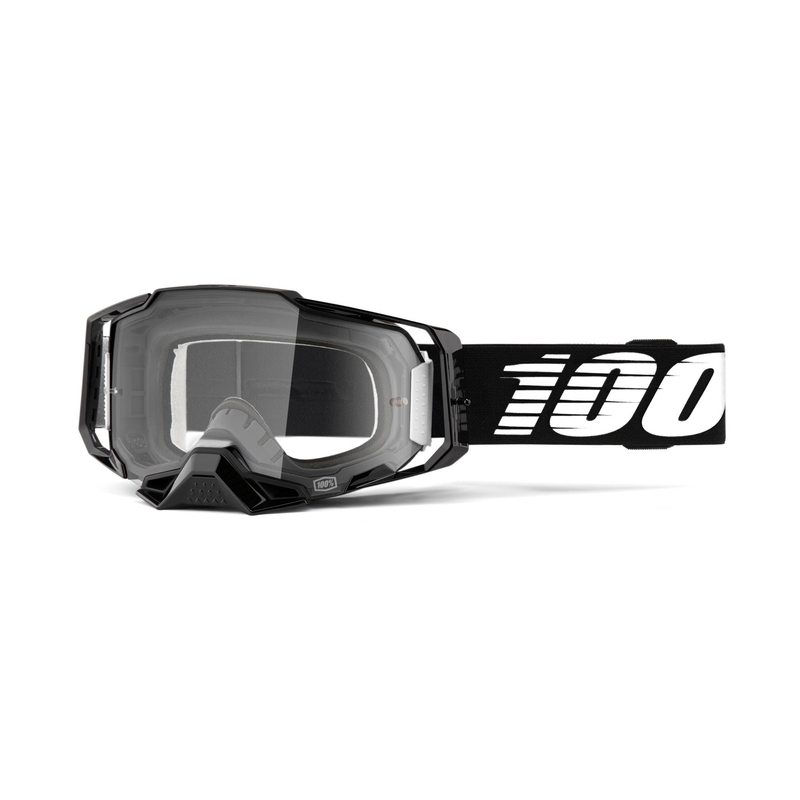 Occhiali da motocross 100% ARMEGA nero (plexi trasparente)