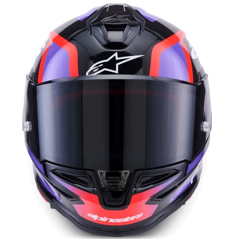 Casco integrale da moto Alpinestars S-R7 Lumen nero-viola-rosso fluo-bianco