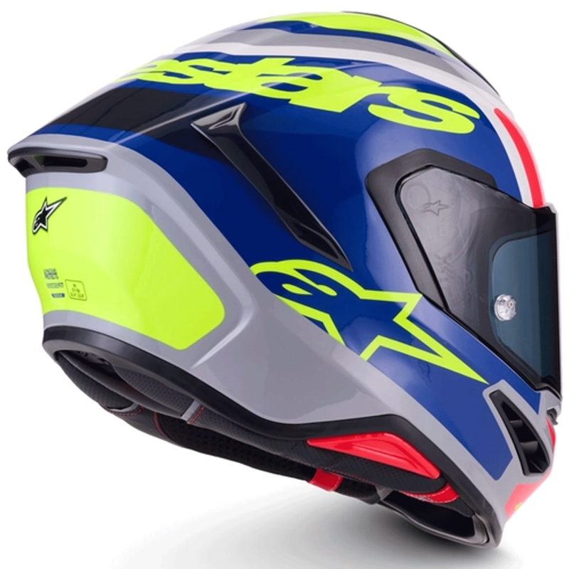 Casco integrale da moto Alpinestars S-R7 Lumen argento-nero-rosa-giallo fluo