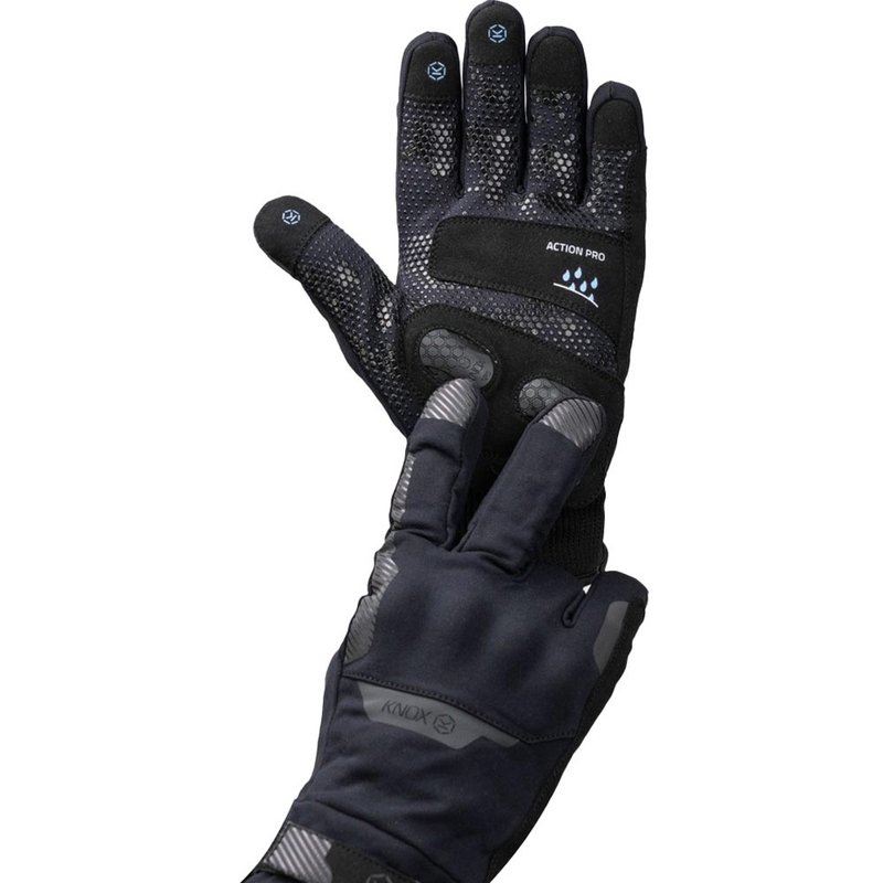 Guanti da moto impermeabili Knox Action PRO neri