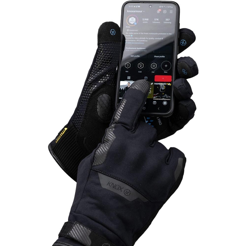 Guanti da moto impermeabili Knox Action PRO neri