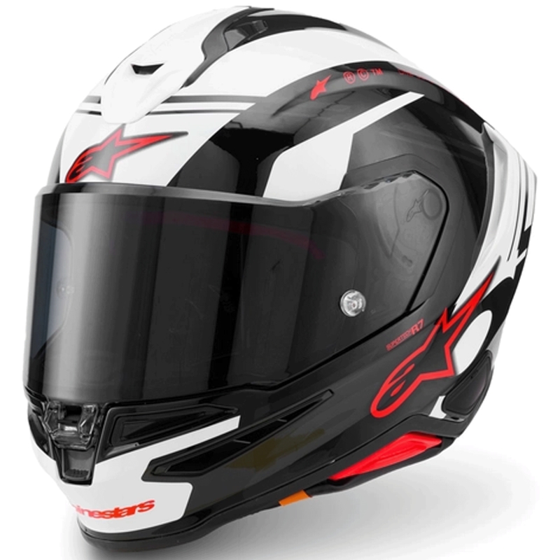 Casco integrale da moto Alpinestars S-R7 A-Core nero-bianco-rosso