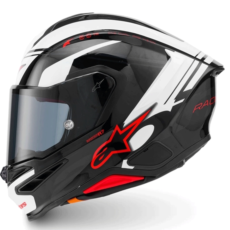 Casco integrale da moto Alpinestars S-R7 A-Core nero-bianco-rosso