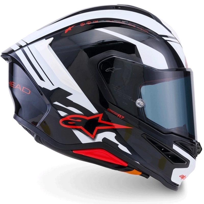 Casco integrale da moto Alpinestars S-R7 A-Core nero-bianco-rosso