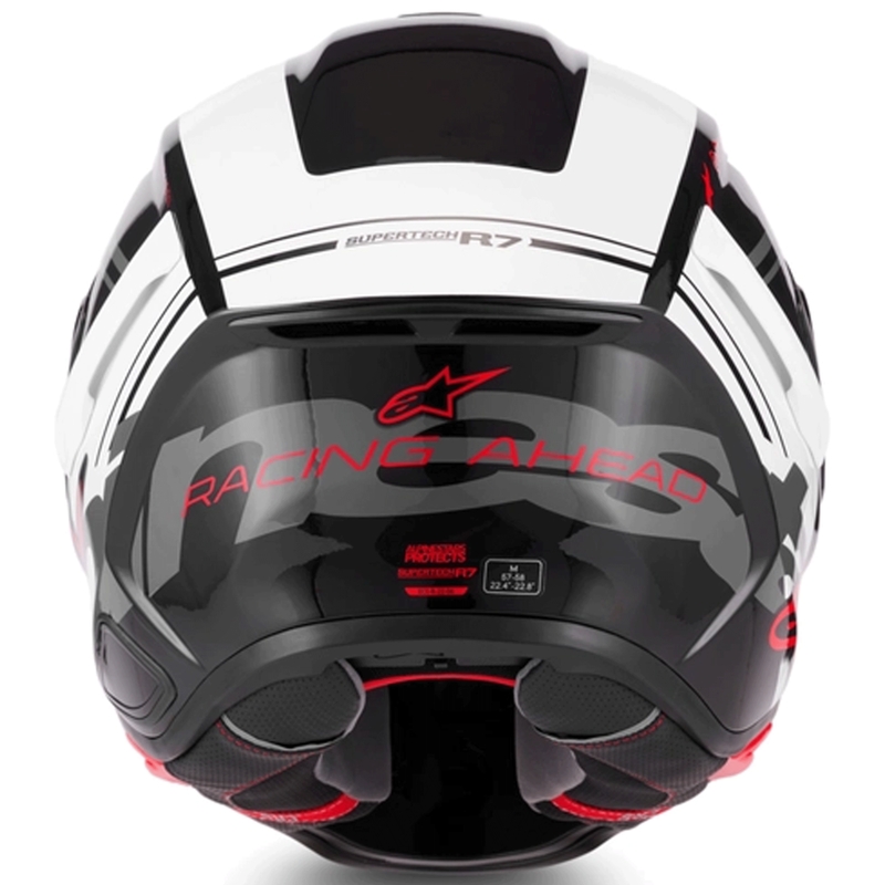 Casco integrale da moto Alpinestars S-R7 A-Core nero-bianco-rosso