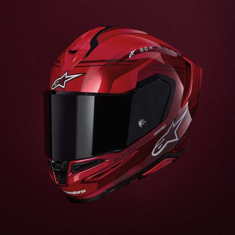 Casco integrale da moto Alpinestars S-R7 A-Core rosso-bianco