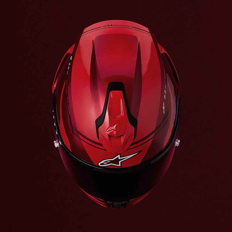 Casco integrale da moto Alpinestars S-R7 A-Core rosso-bianco