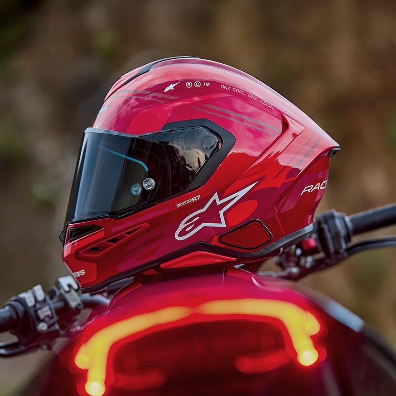 Casco integrale da moto Alpinestars S-R7 A-Core rosso-bianco
