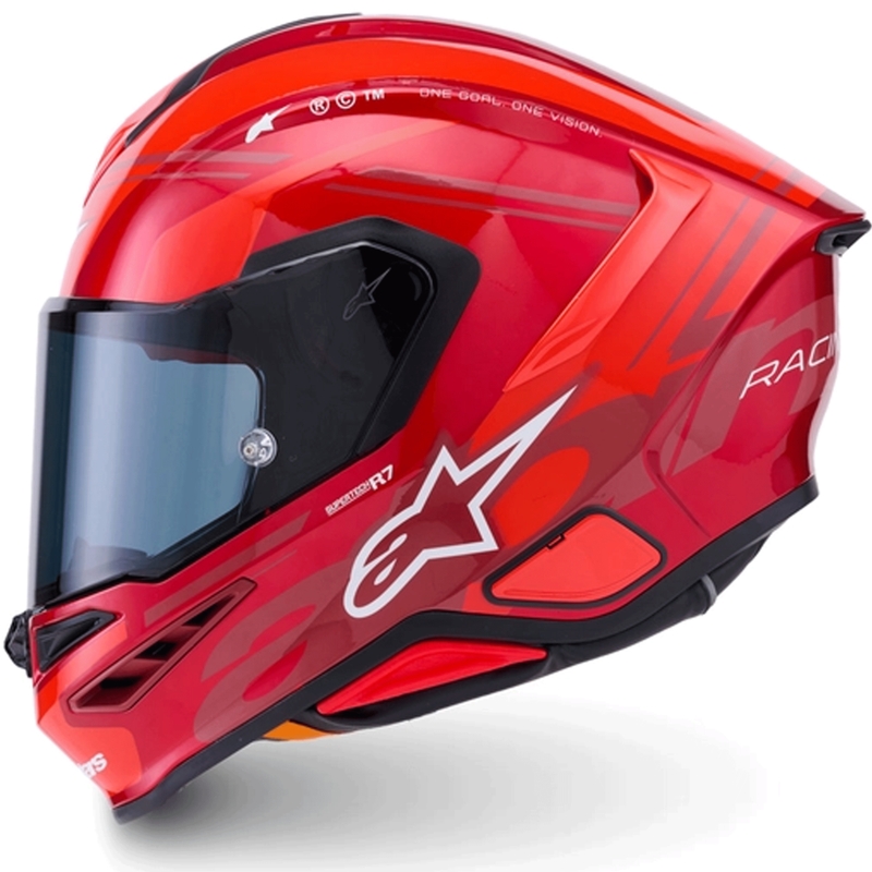 Casco integrale da moto Alpinestars S-R7 A-Core rosso-bianco