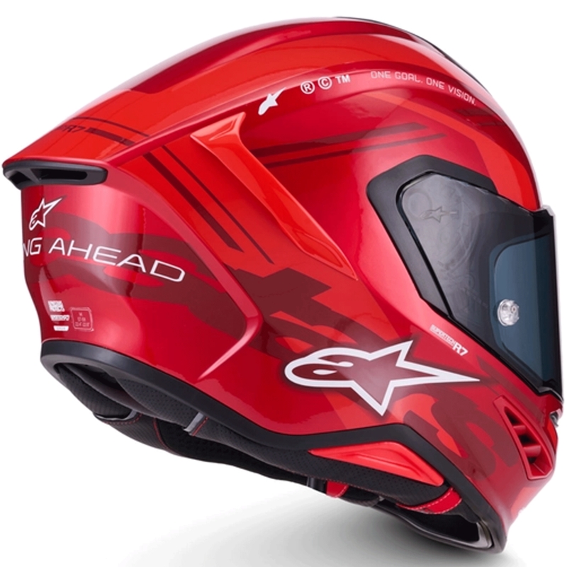 Casco integrale da moto Alpinestars S-R7 A-Core rosso-bianco