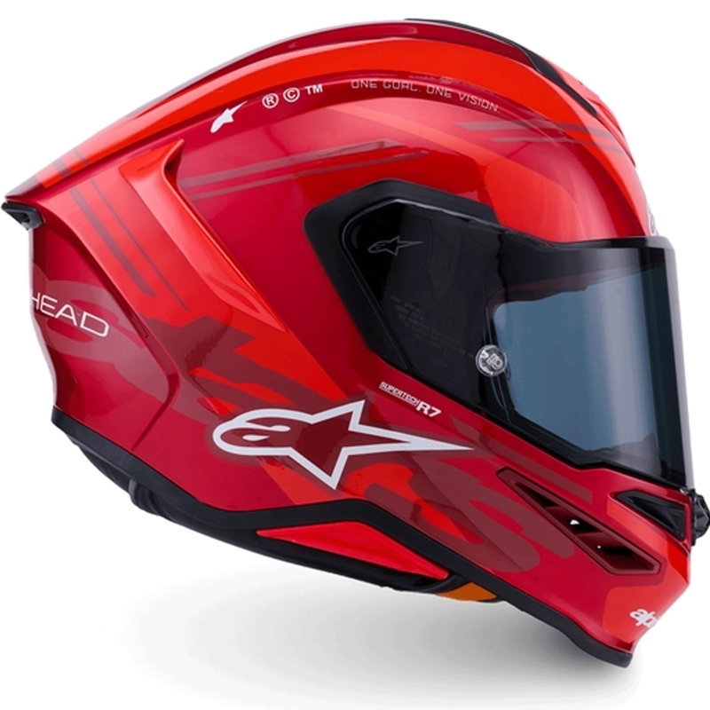 Casco integrale da moto Alpinestars S-R7 A-Core rosso-bianco
