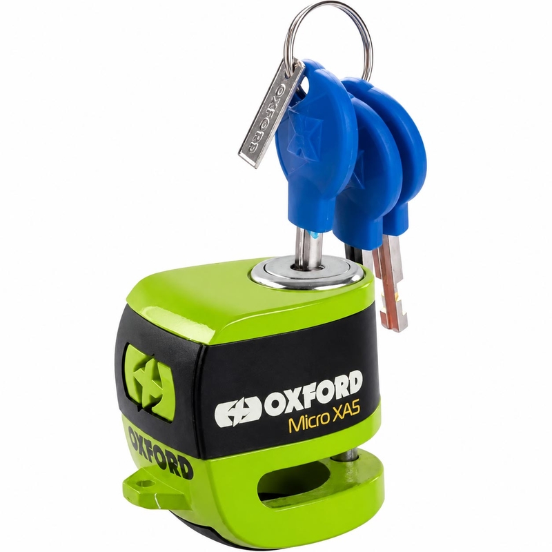 Blocco freno a disco Oxford Micro XA5 - Edizione limitata verde