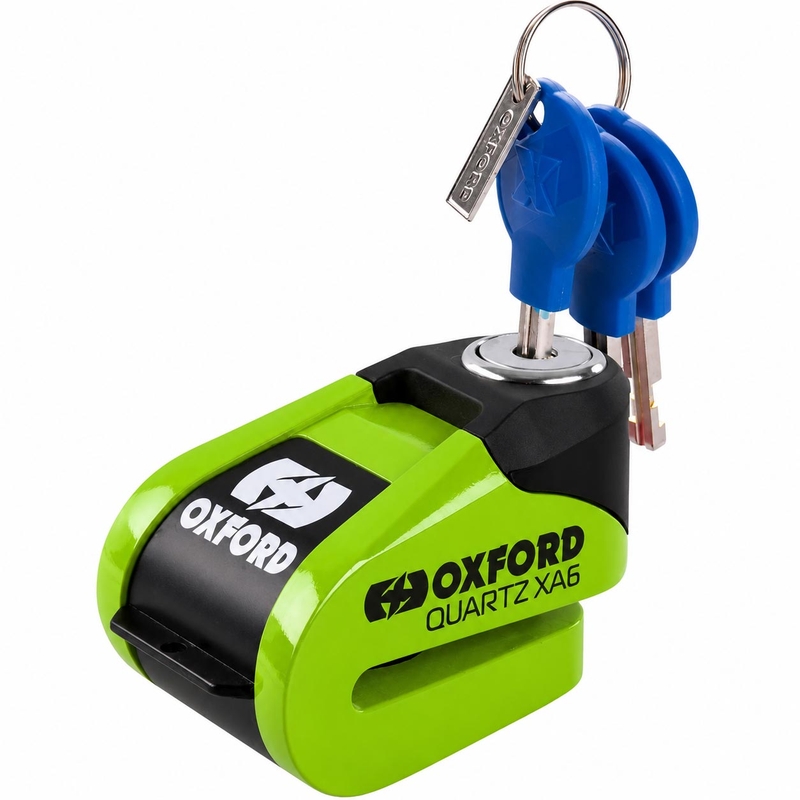 Sistema di bloccaggio freno a disco Oxford Quartz Alarm XA6 - Edizione limitata verde