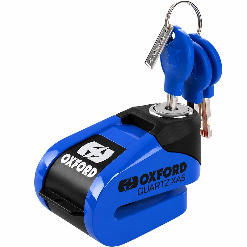 Sistema di bloccaggio freno a disco Oxford Quartz Alarm XA6 - Edizione limitata blu