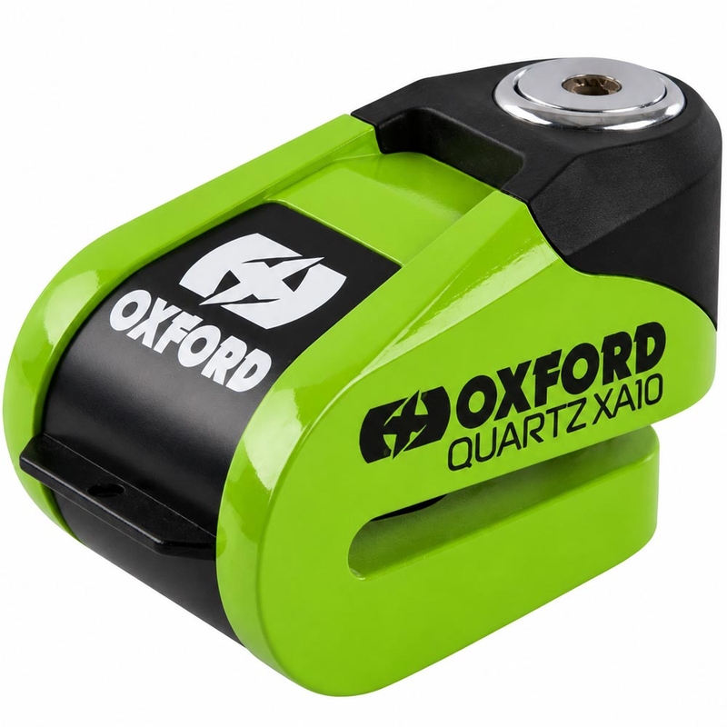 Blocco freno a disco Oxford Quartz Alarm XA10 - Edizione limitata verde
