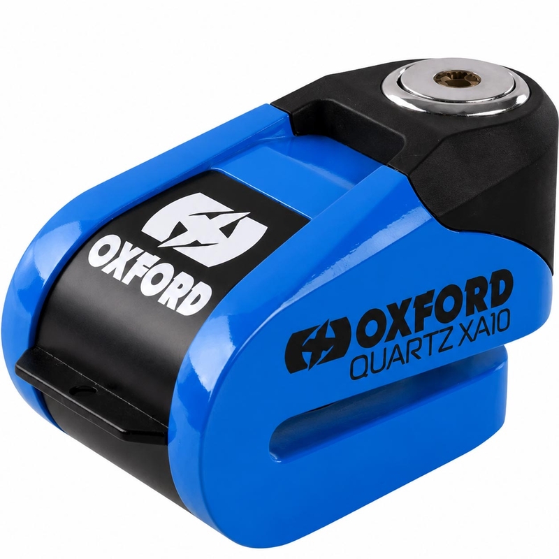 Blocco freno a disco Oxford Quartz Alarm XA10 - Edizione limitata blu