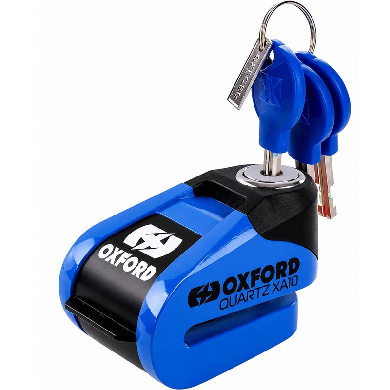 Blocco freno a disco Oxford Quartz Alarm XA10 - Edizione limitata blu