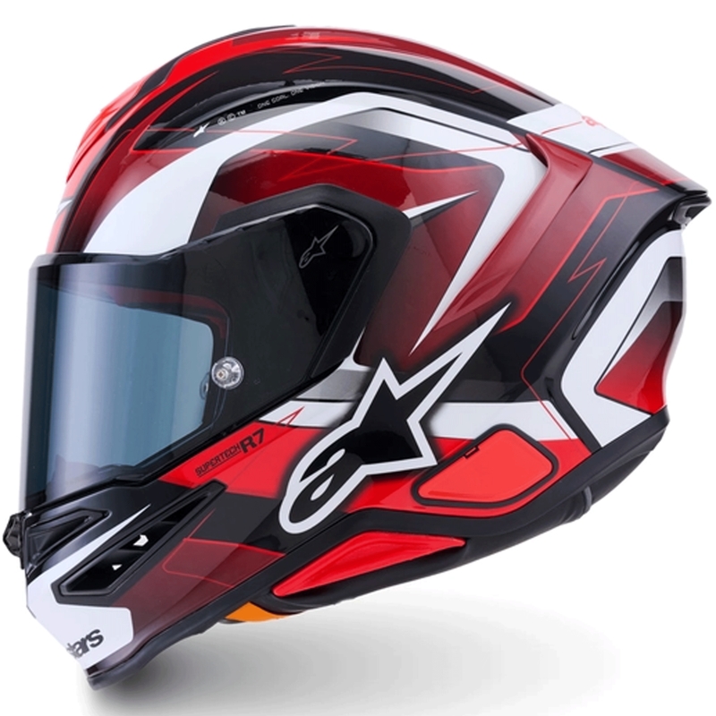 Casco integrale da moto Alpinestars S-R7 Kinetis nero-rosso-bianco