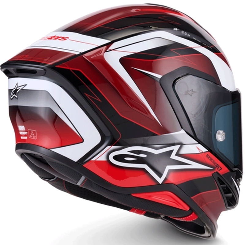Casco integrale da moto Alpinestars S-R7 Kinetis nero-rosso-bianco