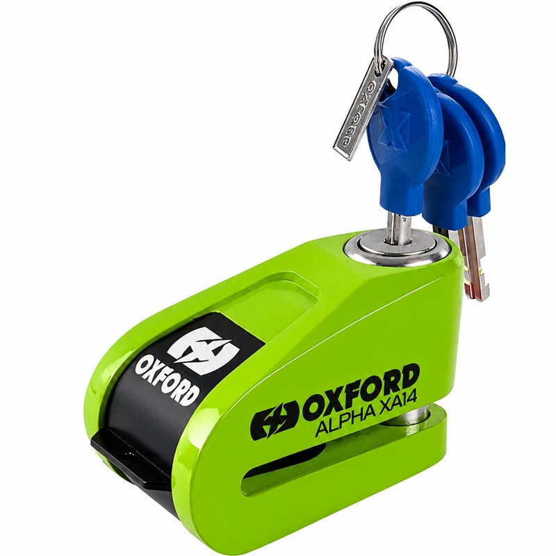 Antifurto per freno a disco Oxford Alpha Alarm XA14 - Edizione limitata verde