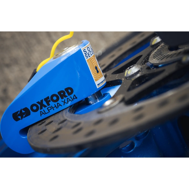 Antifurto per freno a disco Oxford Alpha Alarm XA14 - Edizione limitata blu