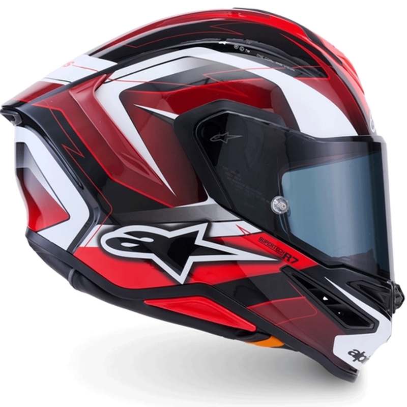Casco integrale da moto Alpinestars S-R7 Kinetis nero-rosso-bianco