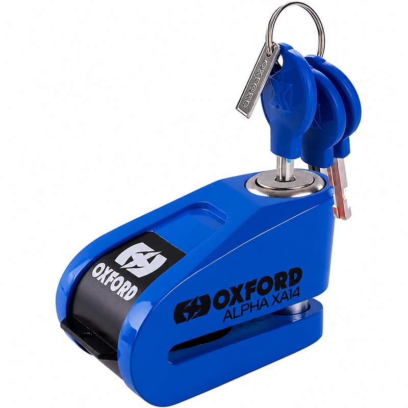Antifurto per freno a disco Oxford Alpha Alarm XA14 - Edizione limitata blu