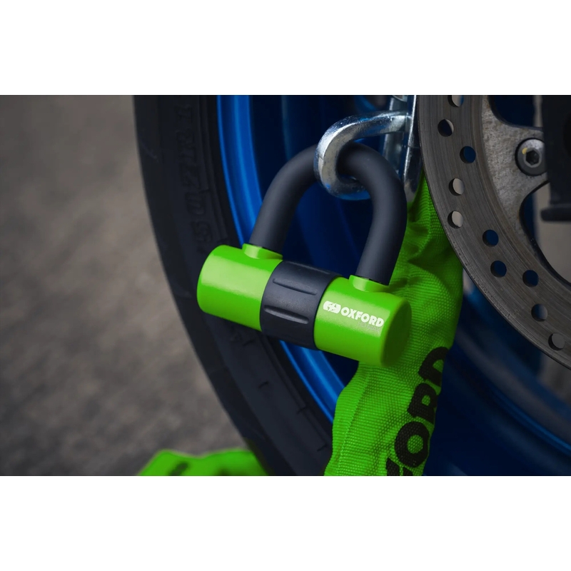 Lucchetto a catena per moto Oxford HD - edizione limitata verde