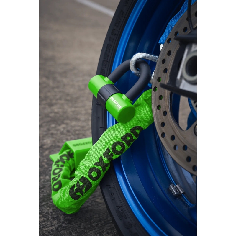 Lucchetto a catena per moto Oxford HD - edizione limitata verde